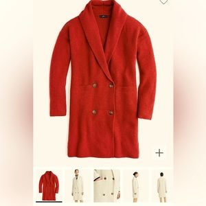 Jcrew Double-breasted cardigan coat in Supersoft yarn Aztec brick